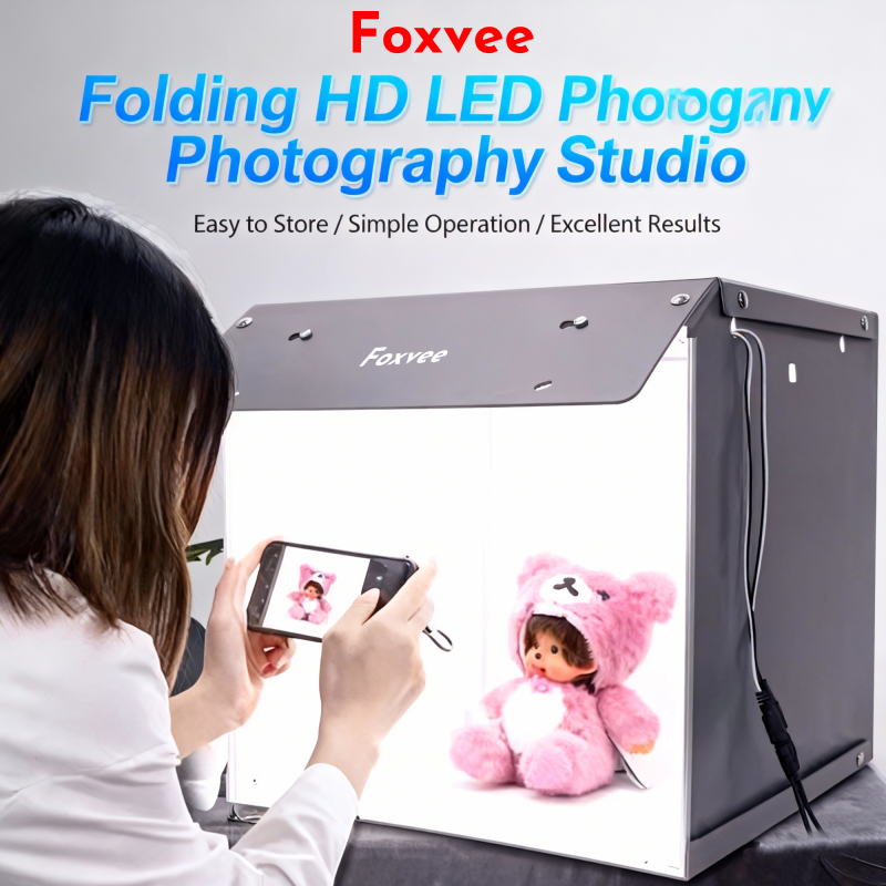 Foxvee Folding HD LED Photography Studio - Portable & Easy to Store
